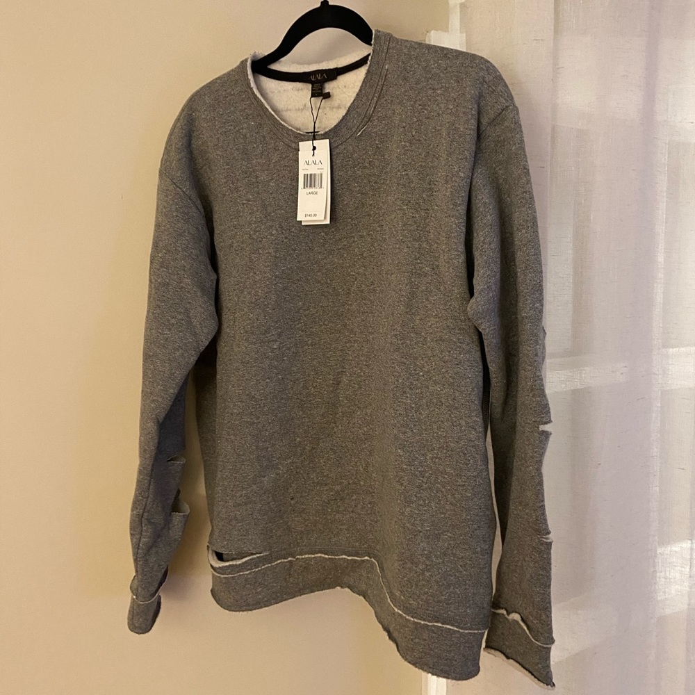 NWT Alala Crew Neck Lined Sweatshirt - Heather Grey - Size L